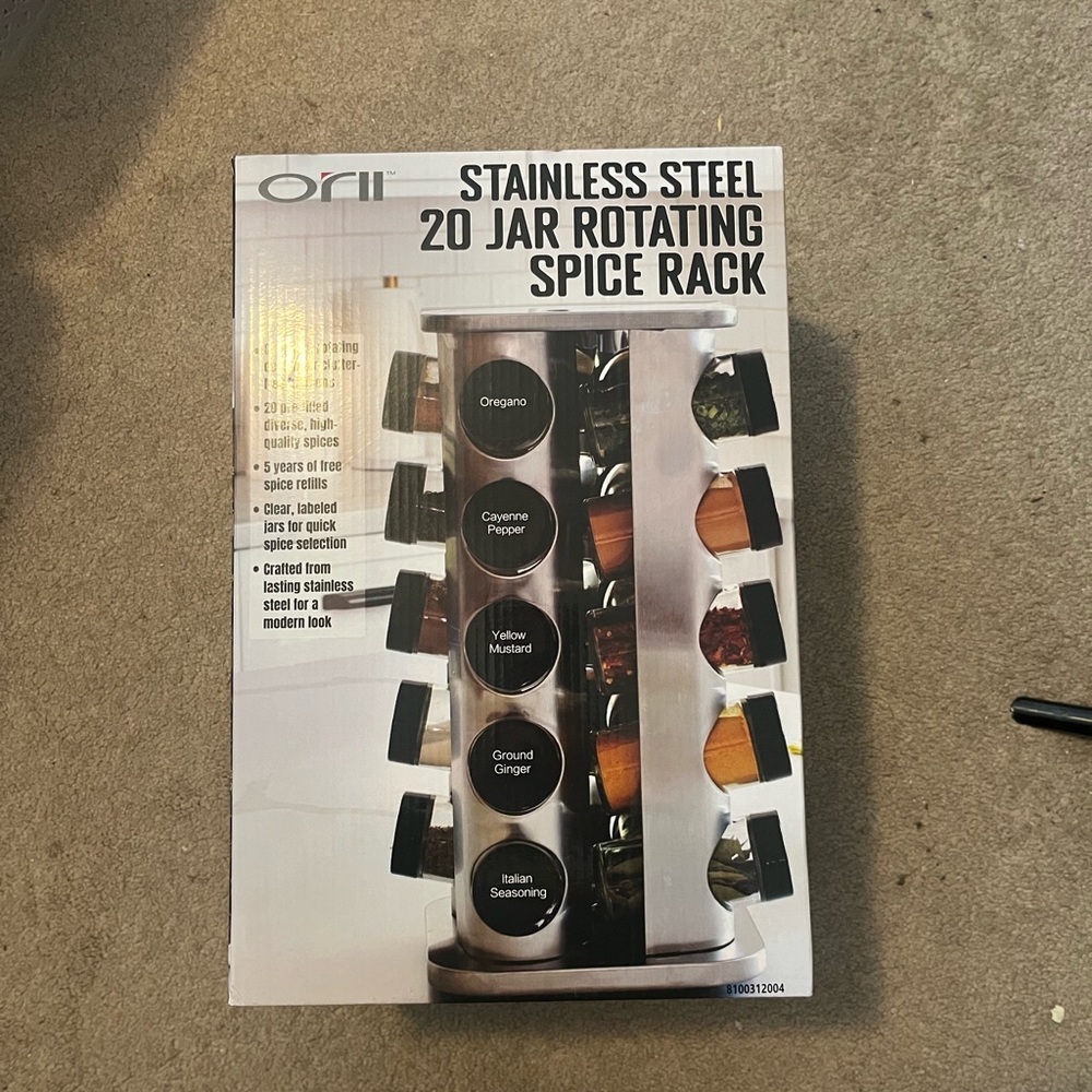 Orii Stainless Steel 20 Jar Rotating Spice Rack (BRAND NEW)